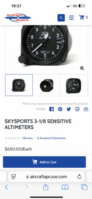VENDO - ALTÍMETRO 3-1/8