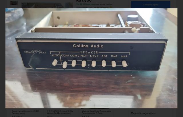 VENDO - PAINEL AUDIO COLLINS TSO AUD 250 AVIACAO GERAL